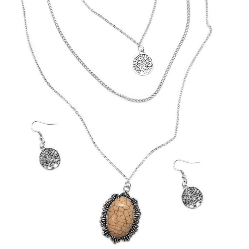 Necklace - We Have Chemis-TREE Brown Stone